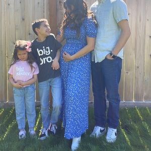 Blue floral maxi dress